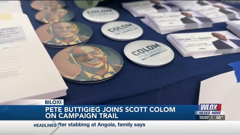 Democrat Scott Colom held a rally at St. John Community Center in Biloxi with former...