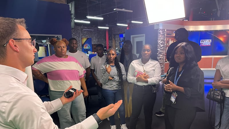 Aberdeen High School's journalism class toured the studio and the newsroom Tuesday morning.
