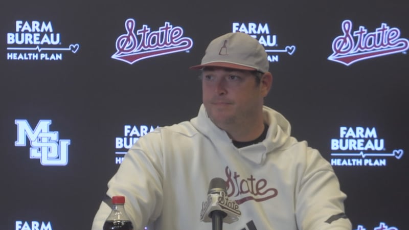 MSU Head Coach Jeff Lebby speaks to the media prior to the matchup against Texas.
