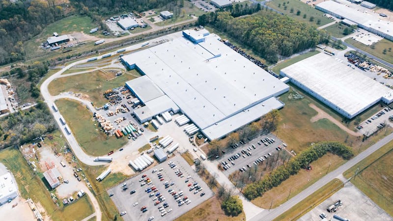 An overhead view of the Southwire facility in Starkville, Mississippi.