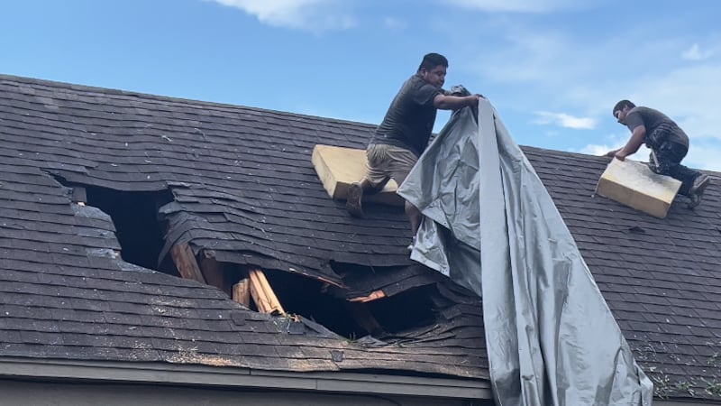 Scattered storms left their mark across parts of Tupelo on Monday, with one home being struck...