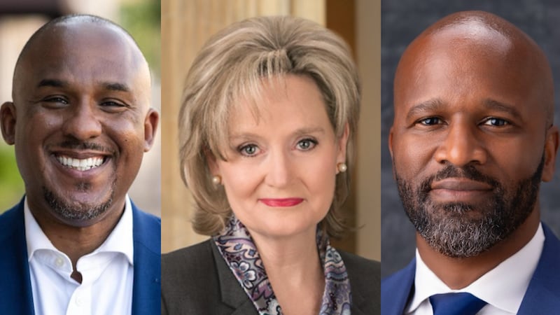 (L-R): Scott Colom, Cindy Hyde-Smith, Ty Pinkins