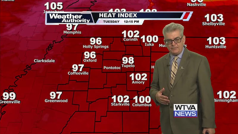 Staying with a few isolated showers and thunderstorms over the next few days