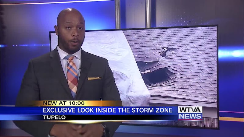 Scattered storms left their mark across parts of Tupelo on Monday.