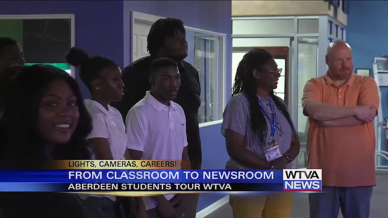 Students took a tour of WTVA 9 News.
