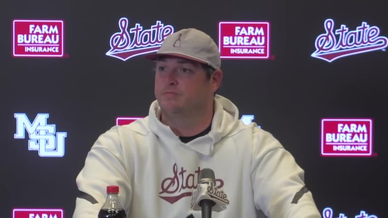 MS State head football coach Jeff Lebby speaks to the media regarding their last performance...
