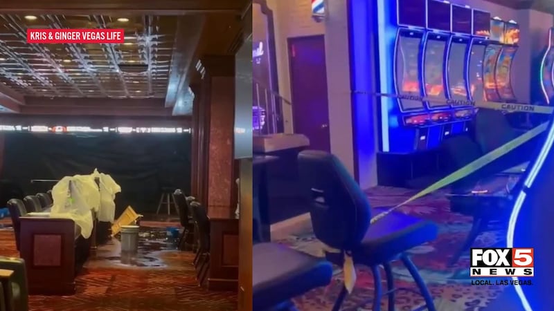 The El Cortez Hotel & Casino is repairing ceiling damage after an indoor water leak.