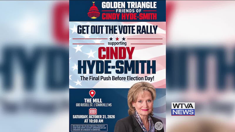 Sen. Cindy Hyde-Smith is campaigning in Starkville this weekend.