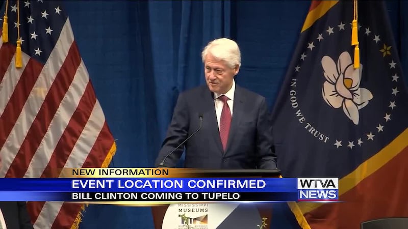 Former President Bill Clinton is coming to Tupelo this Friday.