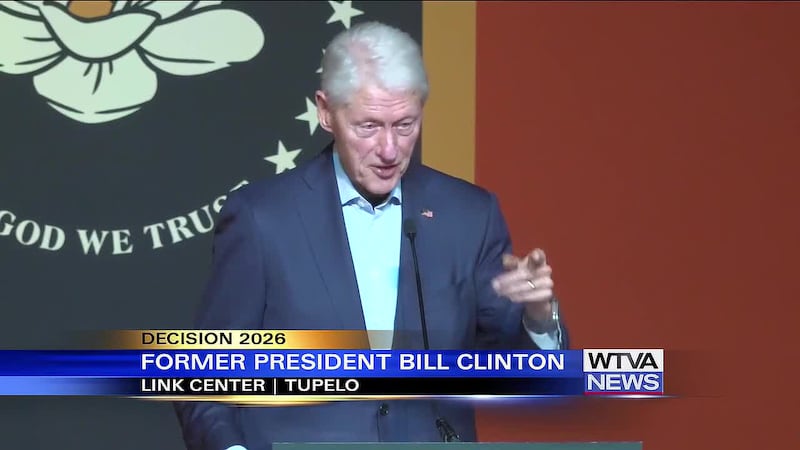Former Pres. Bill Clinton spoke in Tupelo in support of Senate candidate Scott Colom.